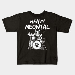 Heavy Meowtal Cat Metal Music Funny Pet Kids T-Shirt